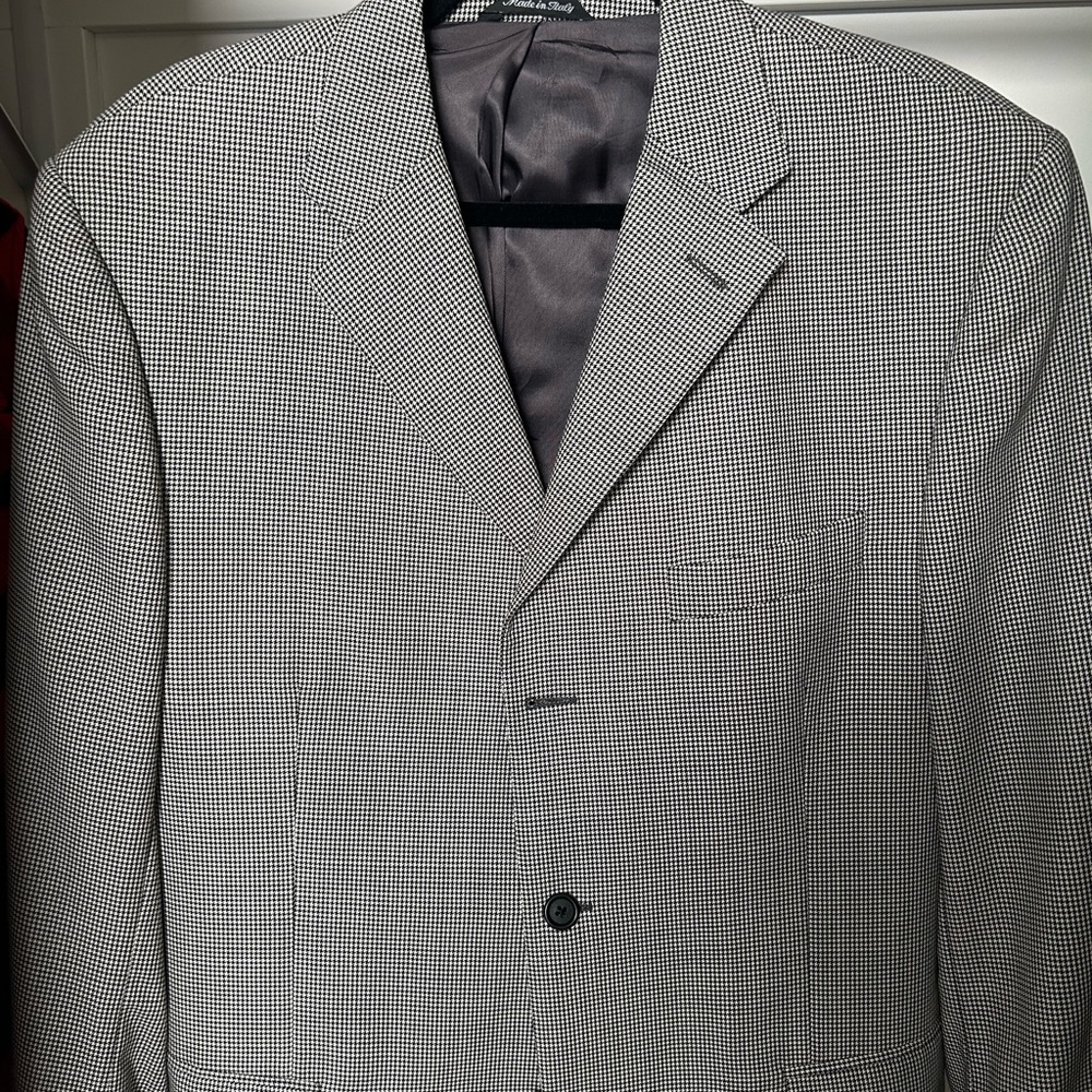 Herringbone Blazer with Notched Lapels
